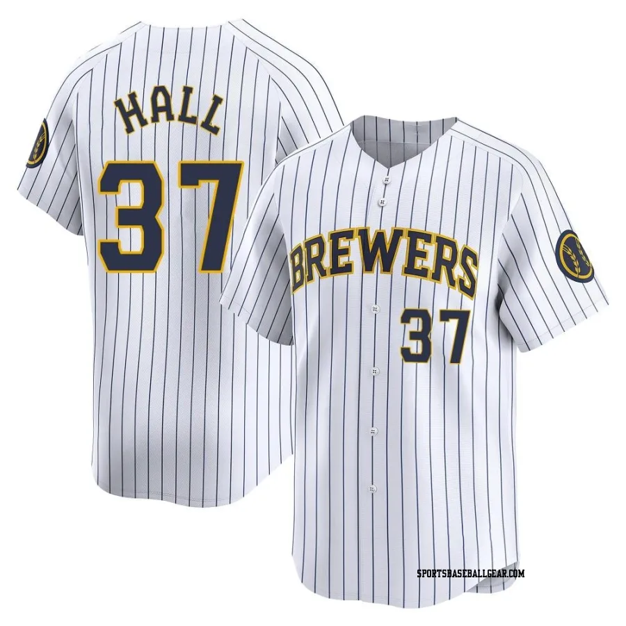 DL Hall Youth Milwaukee Brewers White Limited Alternate Jersey