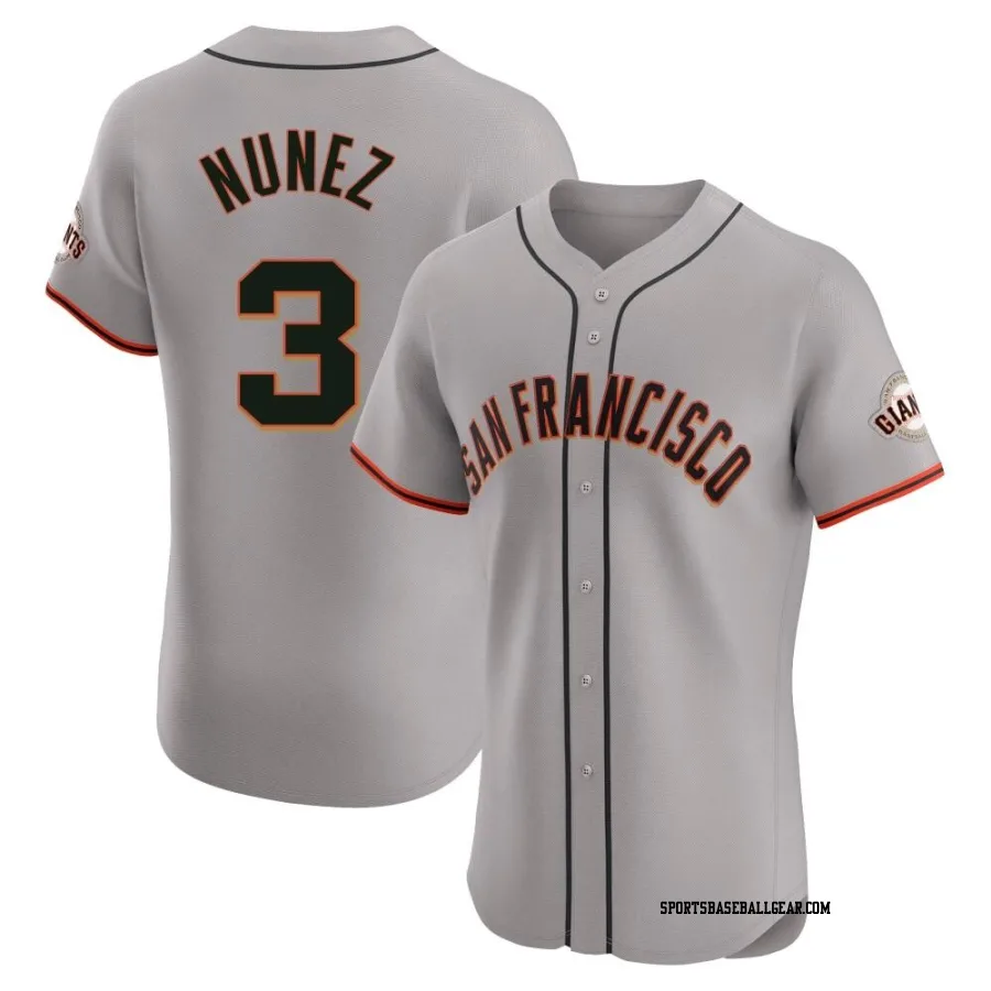 Dom Nunez Men's San Francisco Giants Gray Elite Road Jersey