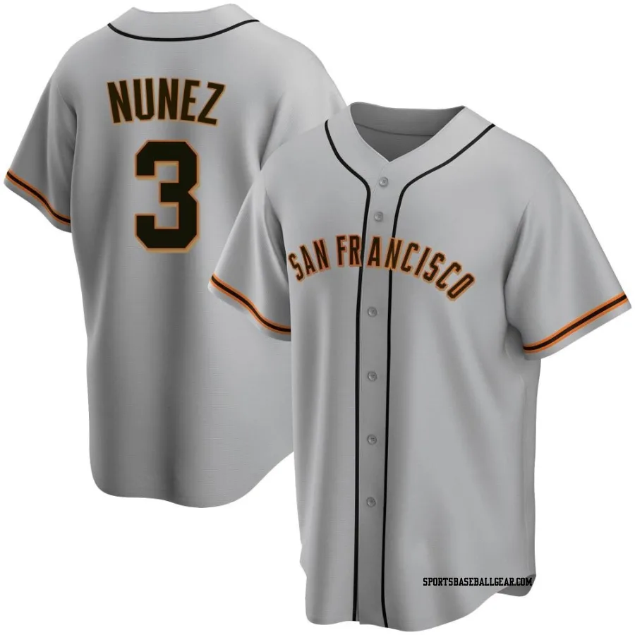 Dom Nunez Men's San Francisco Giants Gray Replica Road Jersey