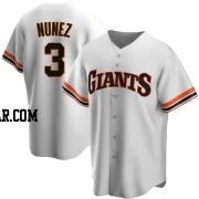 Dom Nunez Men's San Francisco Giants White Replica Home Cooperstown Collection Jersey