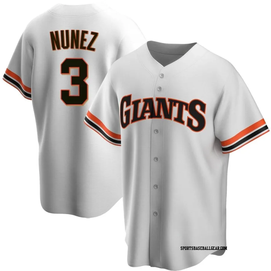 Dom Nunez Men's San Francisco Giants White Replica Home Cooperstown Collection Jersey