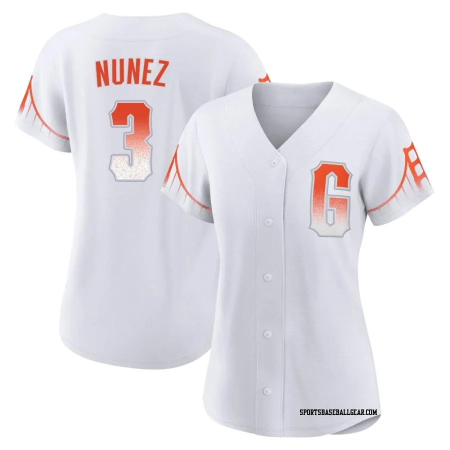 Dom Nunez Women's San Francisco Giants White Replica 2021 City Connect Jersey