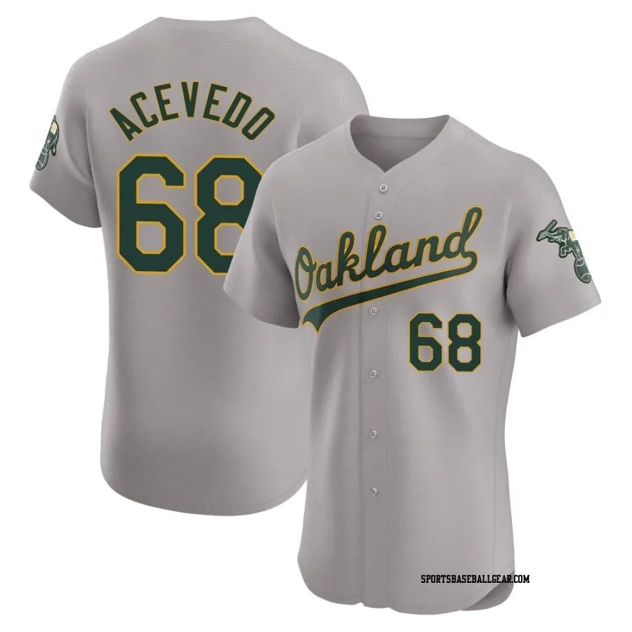 Domingo Acevedo Men's Oakland Athletics Gray Elite Road Jersey