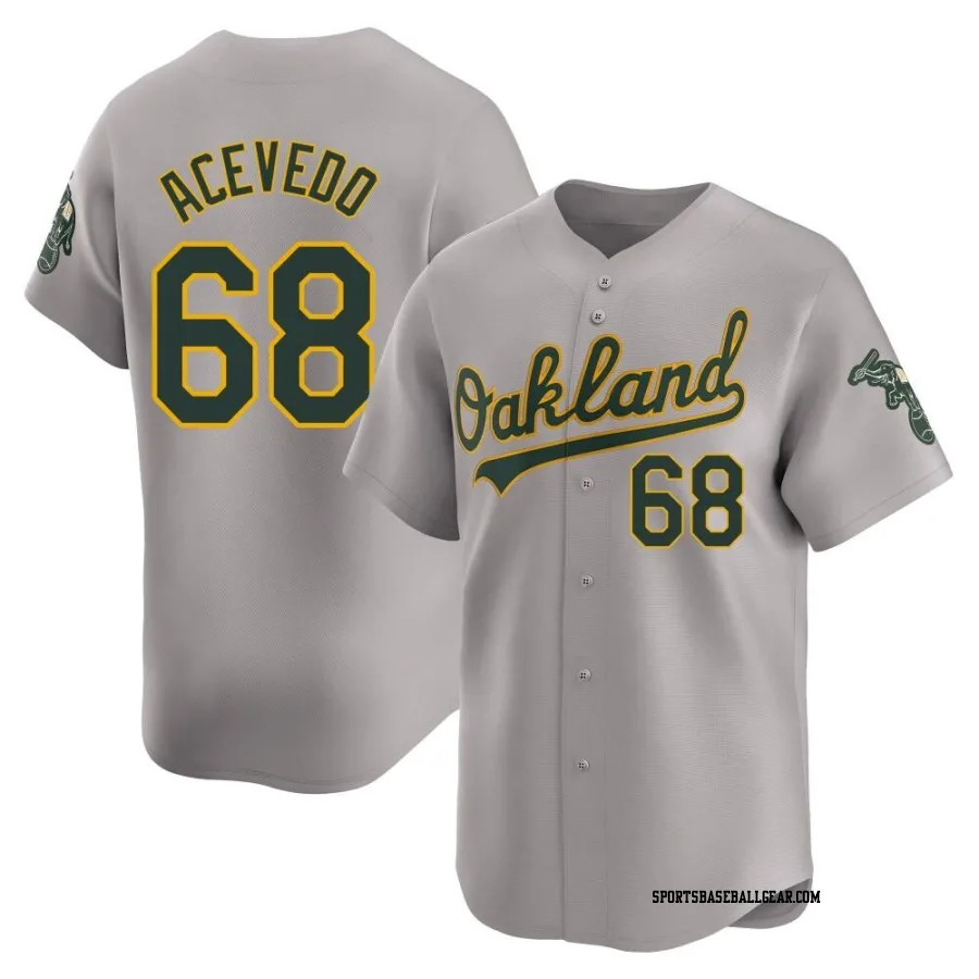 Domingo Acevedo Men's Oakland Athletics Gray Limited Away Jersey