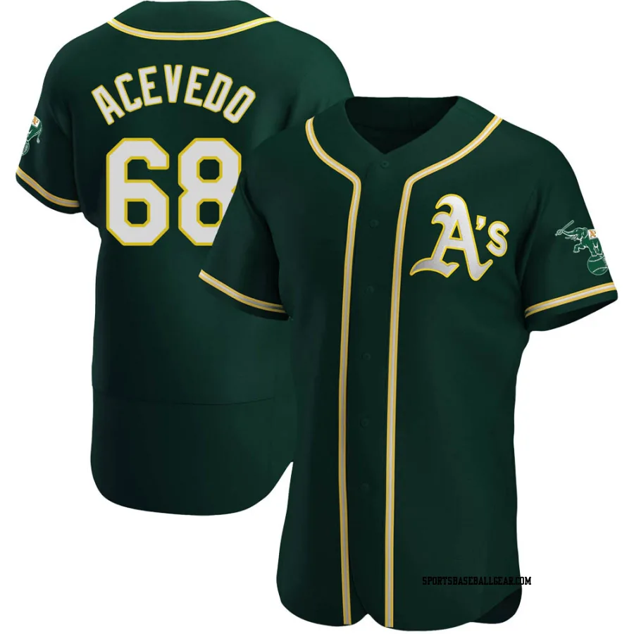 Domingo Acevedo Men's Oakland Athletics Green Authentic Alternate Jersey