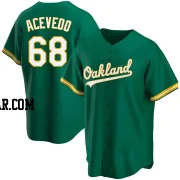 Domingo Acevedo Men's Oakland Athletics Green Replica Kelly Alternate Jersey