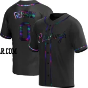 Domingo German Men's Pittsburgh Pirates Black Holographic Replica Alternate Jersey