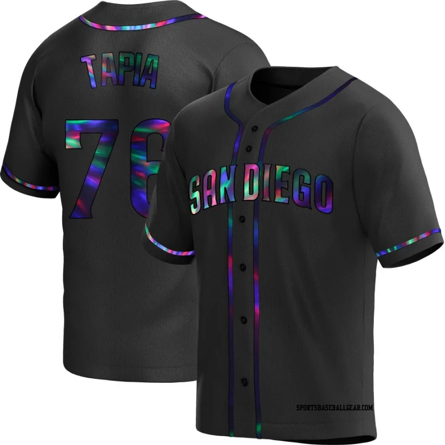 Domingo Tapia Men's San Diego Padres Black Holographic Replica Alternate Jersey