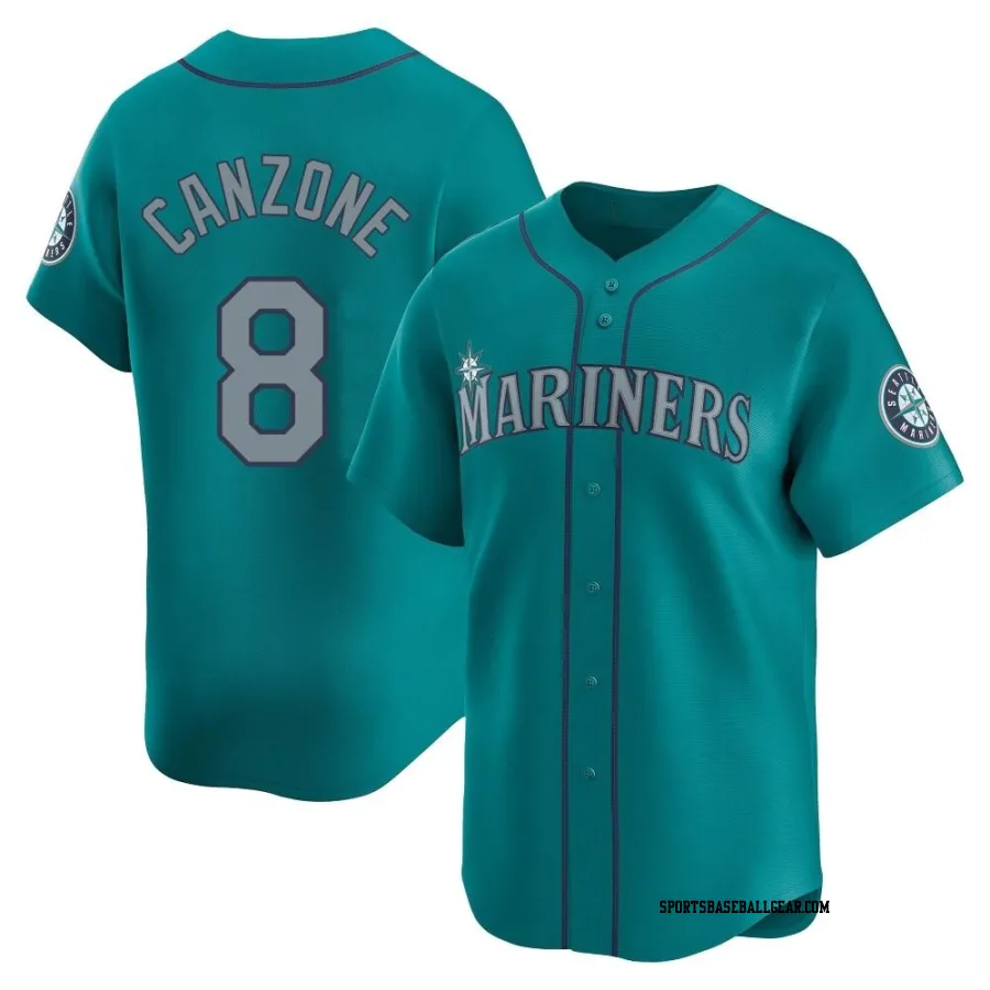 Dominic Canzone Men's Seattle Mariners Aqua Limited Alternate Jersey