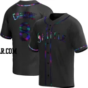 Dominic Canzone Men's Seattle Mariners Black Holographic Replica Alternate Jersey