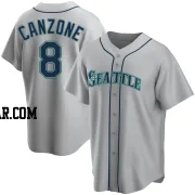 Dominic Canzone Men's Seattle Mariners Gray Replica Road Jersey