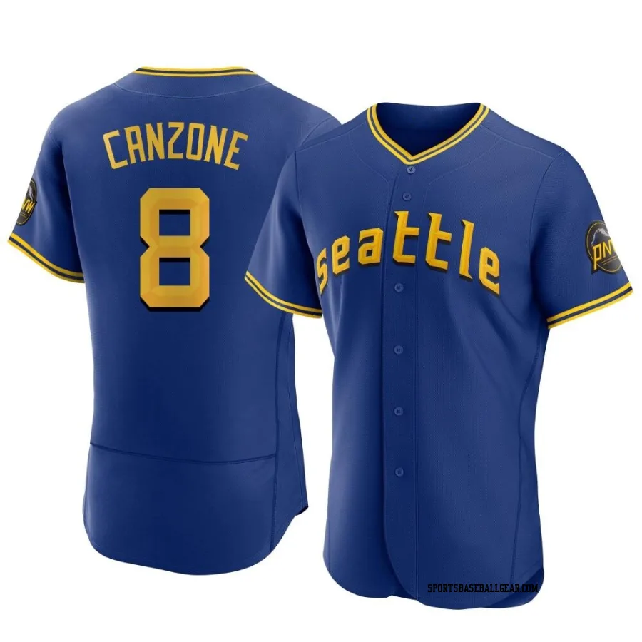 Dominic Canzone Men's Seattle Mariners Royal Authentic 2023 City Connect Jersey