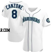 Dominic Canzone Men's Seattle Mariners White Authentic Home Jersey