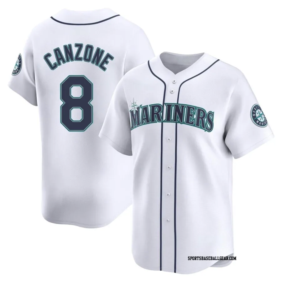 Dominic Canzone Youth Seattle Mariners White Limited Home Jersey