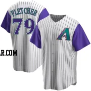 Dominic Fletcher Men's Arizona Diamondbacks Cream/Purple Replica Alternate Cooperstown Collection Jersey