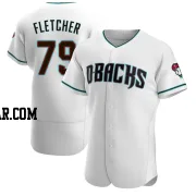 Dominic Fletcher Men's Arizona Diamondbacks White/Teal Authentic Alternate Jersey