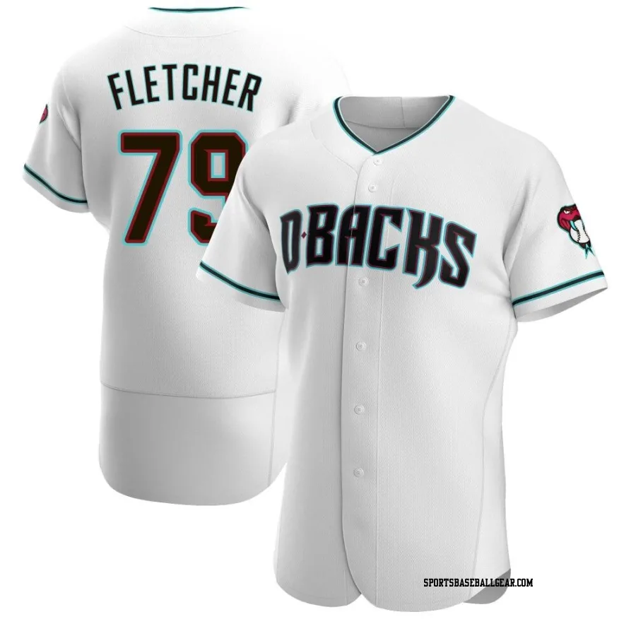 Dominic Fletcher Men's Arizona Diamondbacks White/Teal Authentic Alternate Jersey