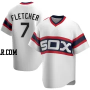 Dominic Fletcher Men's Chicago White Sox White Replica Cooperstown Collection Jersey