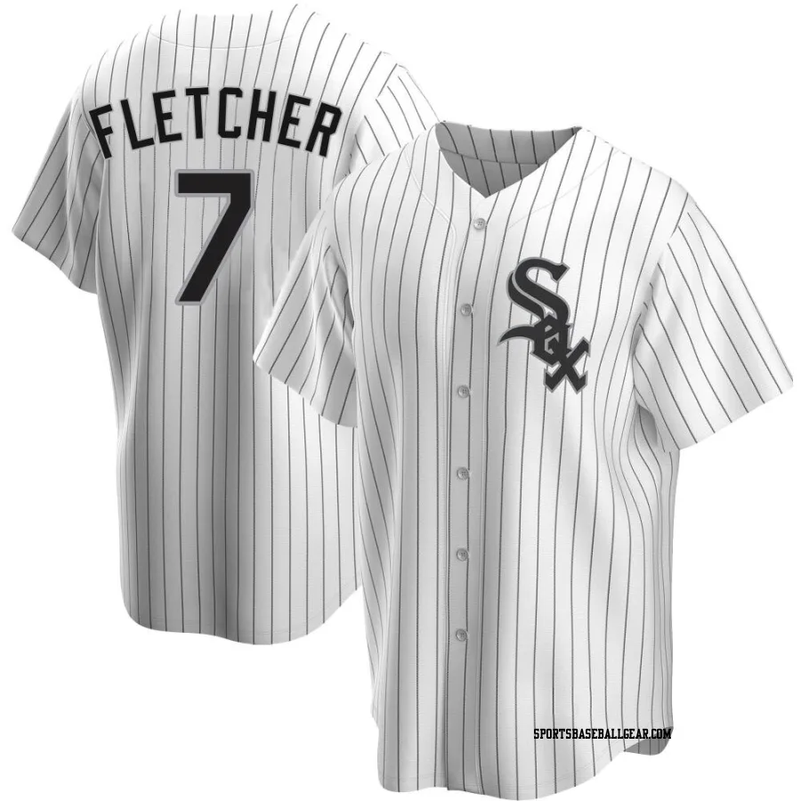 Dominic Fletcher Men's Chicago White Sox White Replica Home Jersey