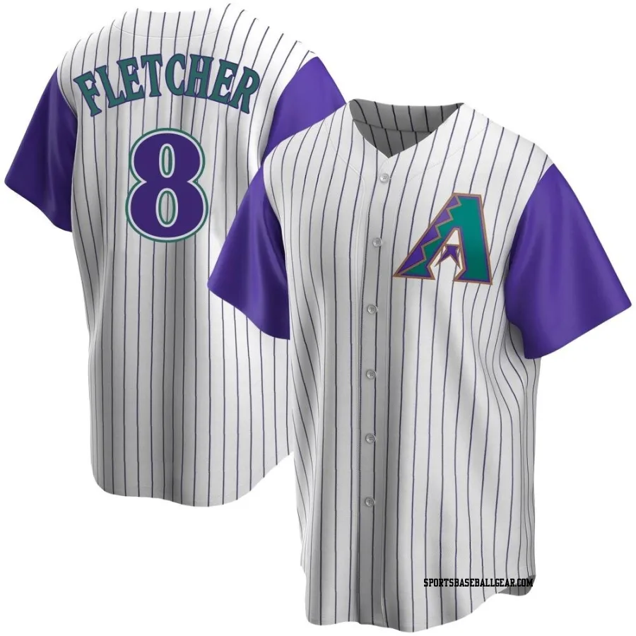 Dominic Fletcher Youth Arizona Diamondbacks Cream/Purple Replica Alternate Cooperstown Collection Jersey