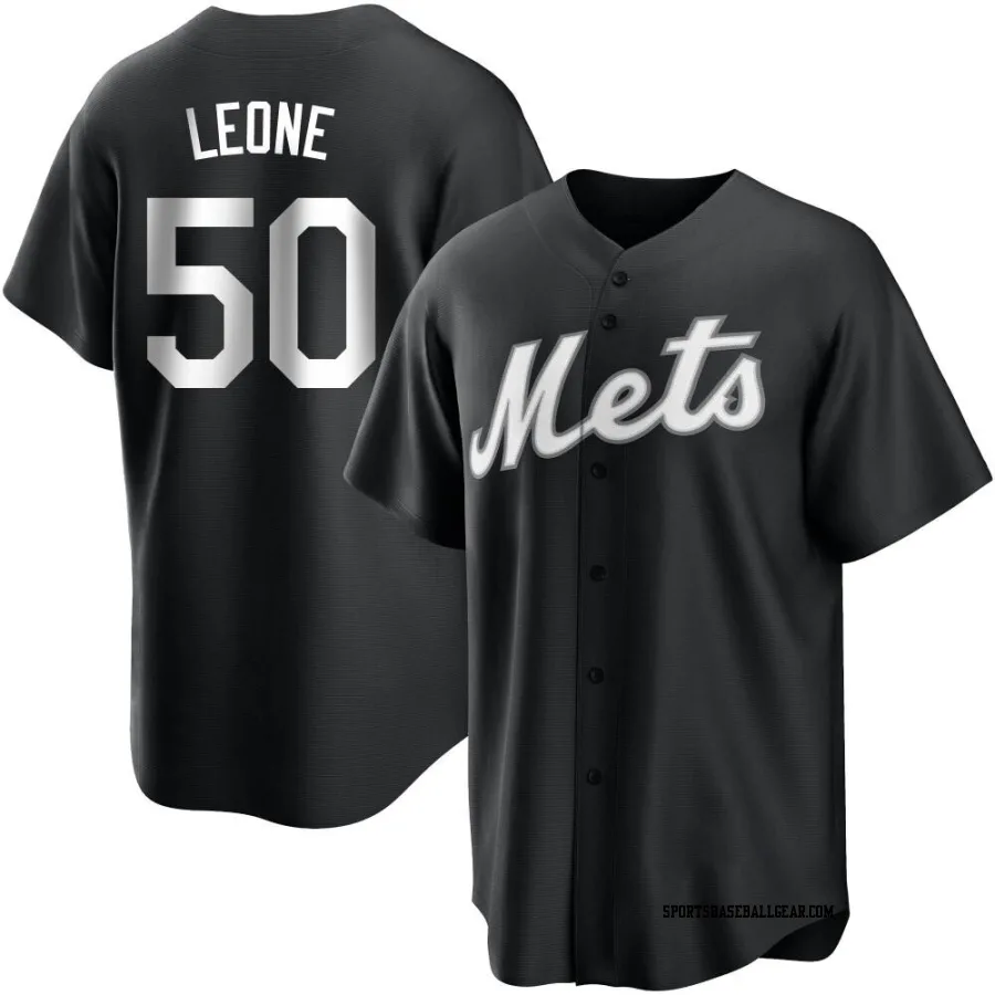 Dominic Leone Men's New York Mets Black/White Replica Jersey