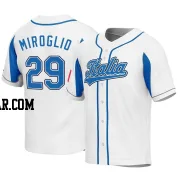 Dominic Miroglio Men's Italy Baseball White Replica 2023 World Baseball Classic Jersey