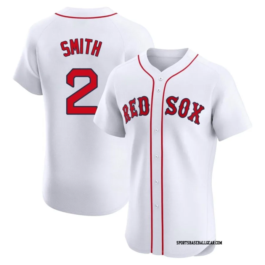 Dominic Smith Men's Boston Red Sox White Elite Home Patch Jersey