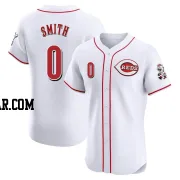 Dominic Smith Men's Cincinnati Reds White Elite Home Patch Jersey