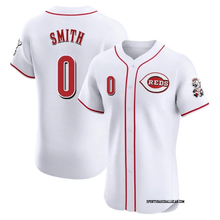 Dominic Smith Men's Cincinnati Reds White Elite Home Patch Jersey