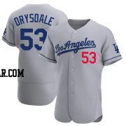 Don Drysdale Men's Los Angeles Dodgers Gray Authentic Away Jersey