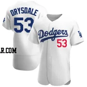 Don Drysdale Men's Los Angeles Dodgers White Authentic Home Jersey