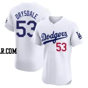 Don Drysdale Men's Los Angeles Dodgers White Elite Home Jersey