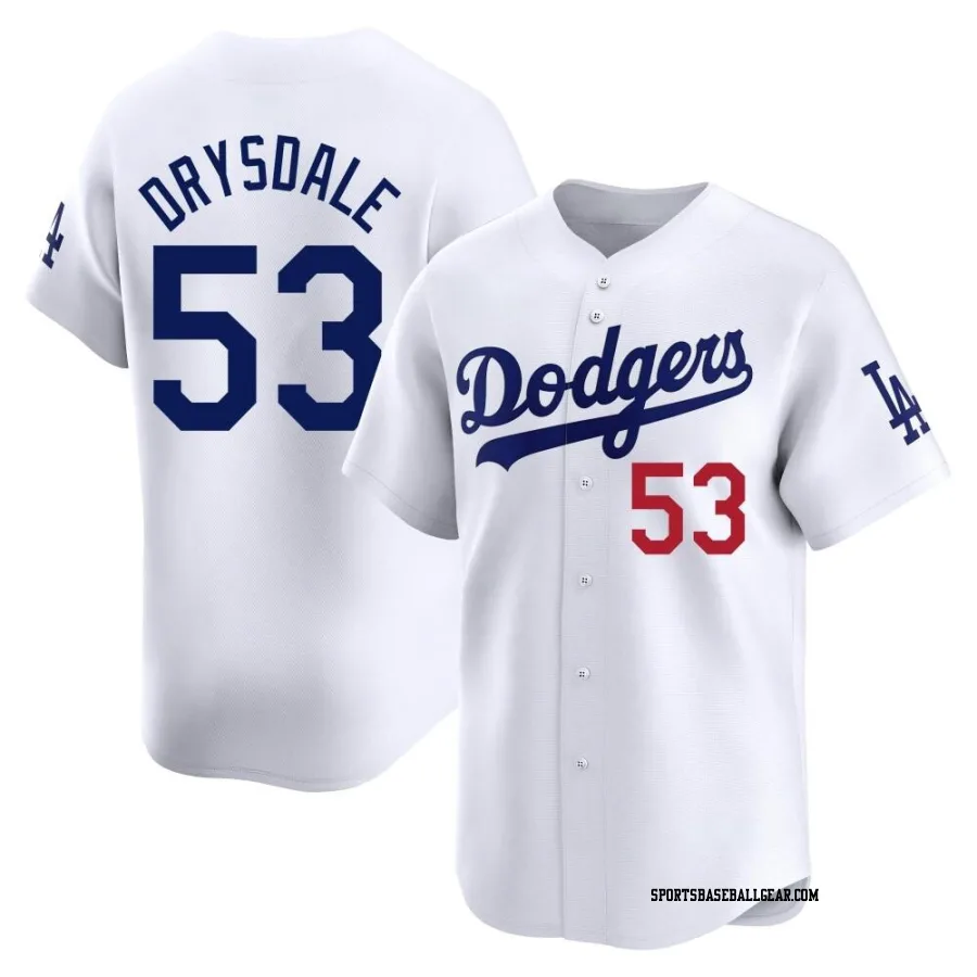 Don Drysdale Men's Los Angeles Dodgers White Limited Home Jersey