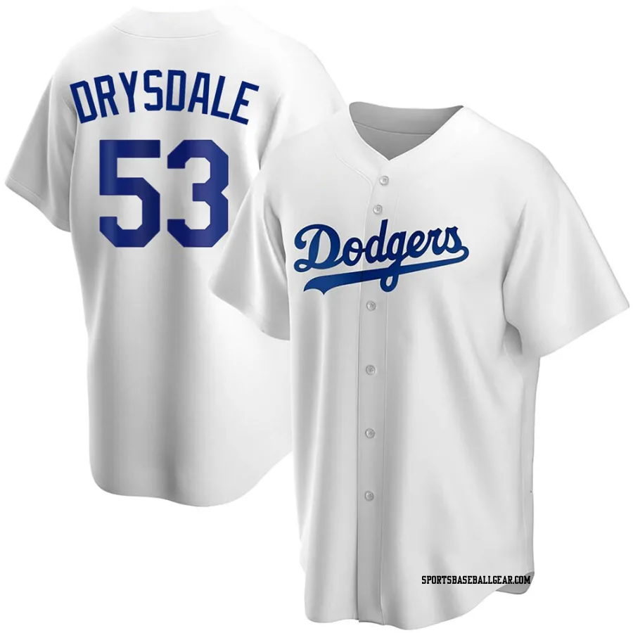 Don Drysdale Men's Los Angeles Dodgers White Replica Home Jersey