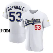 Don Drysdale Men's Los Angeles Dodgers White/Gold Authentic 2021 Gold Program Player Jersey