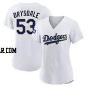 Don Drysdale Women's Los Angeles Dodgers White/Gold Authentic 2021 Gold Program Player Jersey