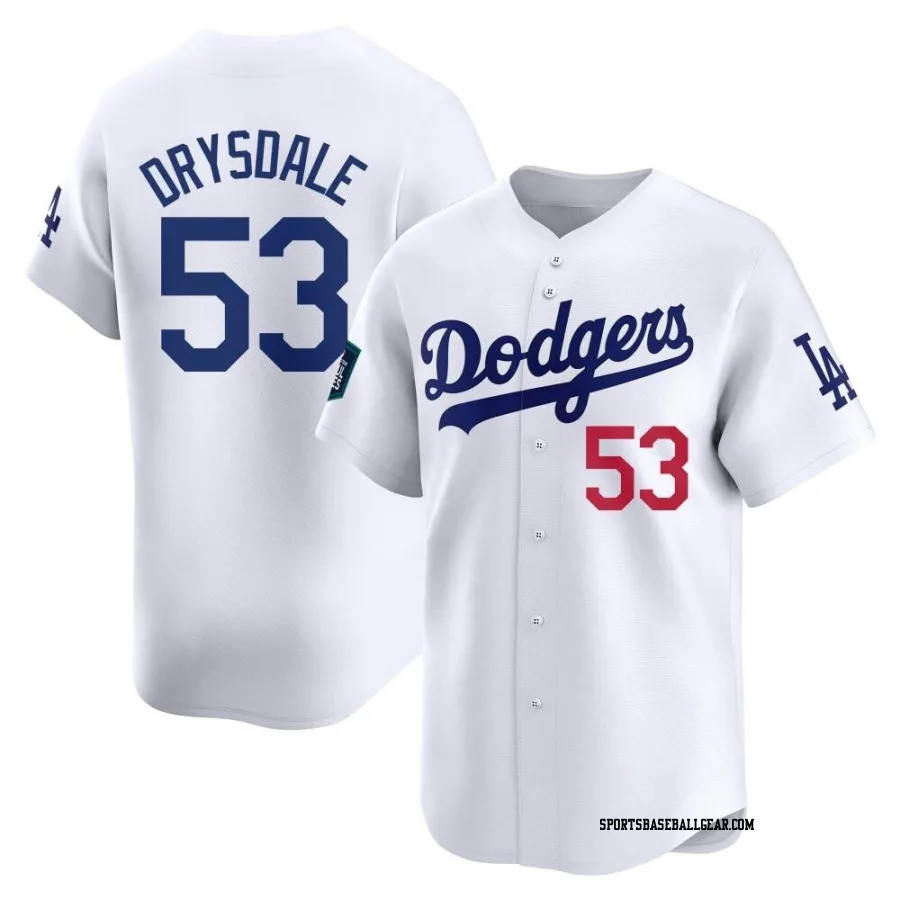 Don Drysdale Youth Los Angeles Dodgers White Limited 2024 World Tour Seoul Series Home Jersey