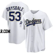 Don Drysdale Youth Los Angeles Dodgers White/Gold Replica 2021 Gold Program Player Jersey