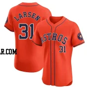 Don Larsen Men's Houston Astros Orange Elite Alternate Vapor Premier Jersey