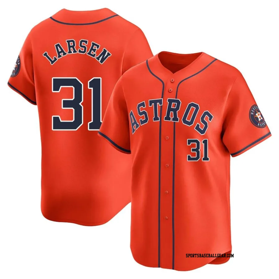 Don Larsen Men's Houston Astros Orange Limited Alternate Jersey