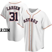 Don Larsen Men's Houston Astros White Replica Home Jersey