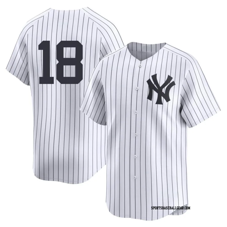 Don Larsen Men's New York Yankees White Limited Yankee Home 2nd Jersey