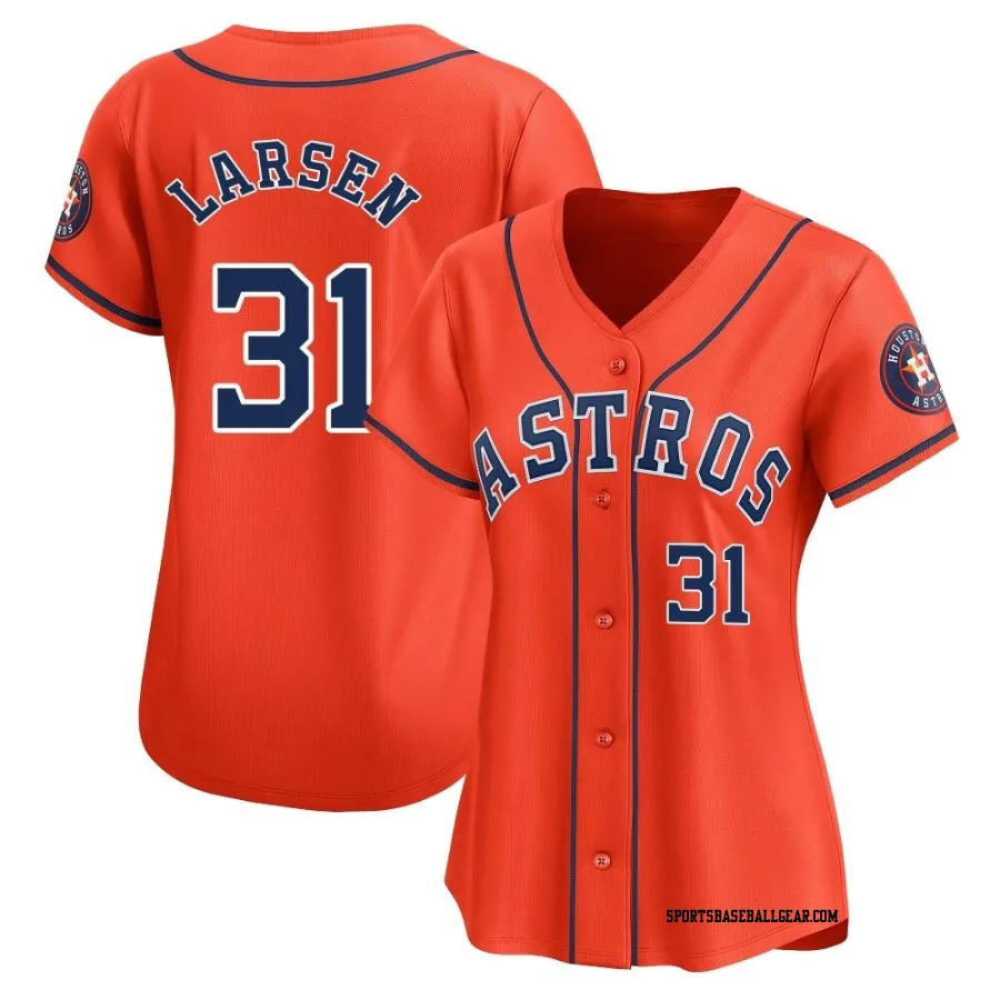 Don Larsen Women's Houston Astros Orange Limited Alternate Jersey