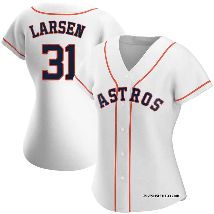 Don Larsen Women's Houston Astros White Authentic Home Jersey