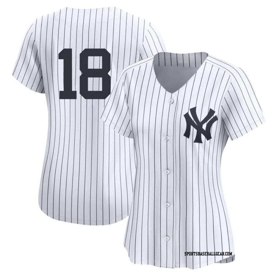 Don Larsen Women's New York Yankees White Limited Yankee Home 2nd Jersey