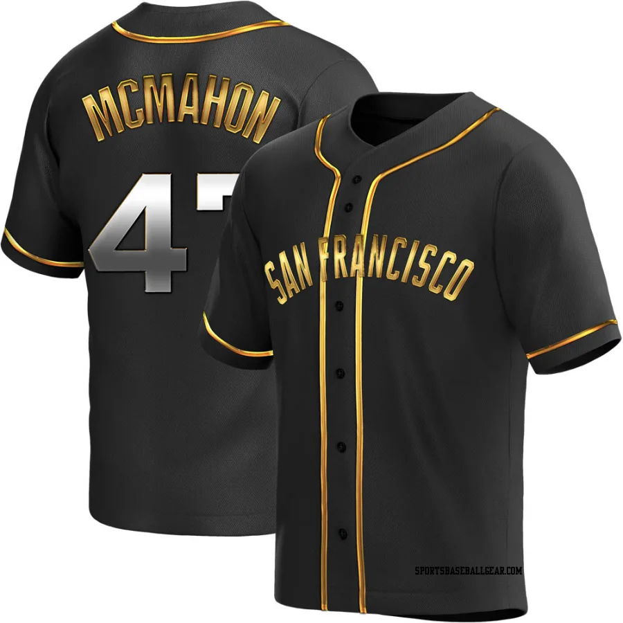 Don Mcmahon Men's San Francisco Giants Black Golden Replica Alternate Jersey