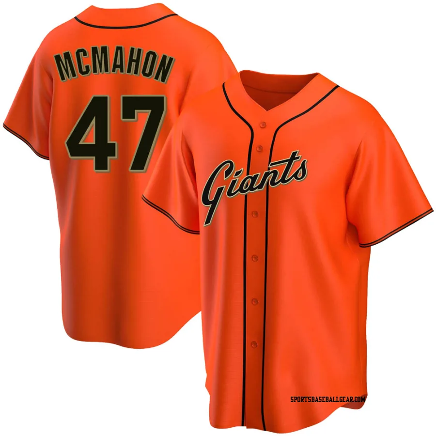 Don Mcmahon Youth San Francisco Giants Orange Replica Alternate Jersey