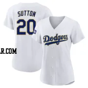 Don Sutton Women's Los Angeles Dodgers White/Gold Authentic 2021 Gold Program Player Jersey