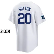 Don Sutton Youth Los Angeles Dodgers White Replica 2024 World Tour Seoul Series Home Jersey