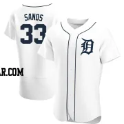 Donny Sands Men's Detroit Tigers White Authentic Home Jersey